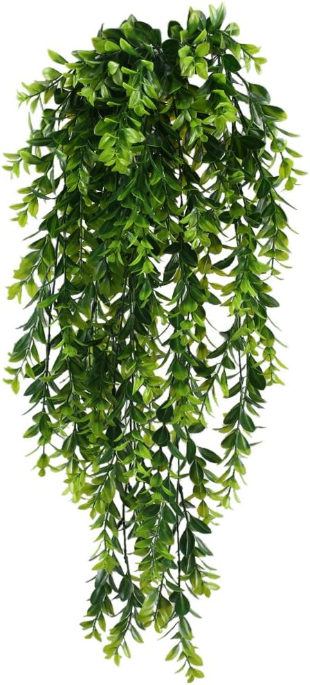 MIHOUNION 2pcs Artificial Trailing Plants Fake Hanging Plants Plastic Faux  Foliage Greenery House Plant for Indoor Outside Home Bedroom Garden Wedding  Hanging Pot Basket Decor - BigaMart