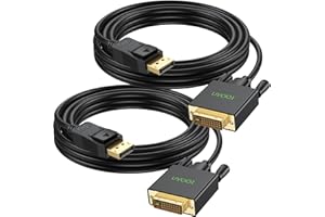 UVOOI DisplayPort to DVI Cable 10ft 2-Pack, DP to DVI Cable Cord Male to Male Compatible with Computer, PC, Monitor, TV, Projector and More