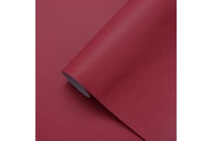 YASINET 17.7" x118" Red Peel and Stick Wallpaper Red Contact Paper Waterproof Self Adhesive Removable Red Wall Paper Textured Wallpaper Decorative for Wall Covering Countertop Table Cabinet Vinyl Film