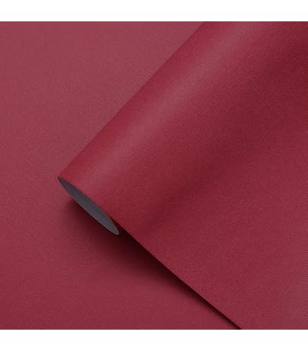 CRE8TIVE Thick Burgundy Red Wallpaper Stick and Peel Vintage Soft Dark Red Contact Paper for Cabinets and Drawers Waterproof Vinyl Self Adhesive Solid Color Wallpaper for Bedroom Bathroom Wall 12x80 CRE8TIVE Thick Burgundy Red Wallpaper Stick and Peel Vintage Soft Dark Red Contact Paper for Cabinets and Drawers Waterproof Vinyl Self Adhesive Solid Color Wallpaper for Bedroom Bathroom Wall 12x80