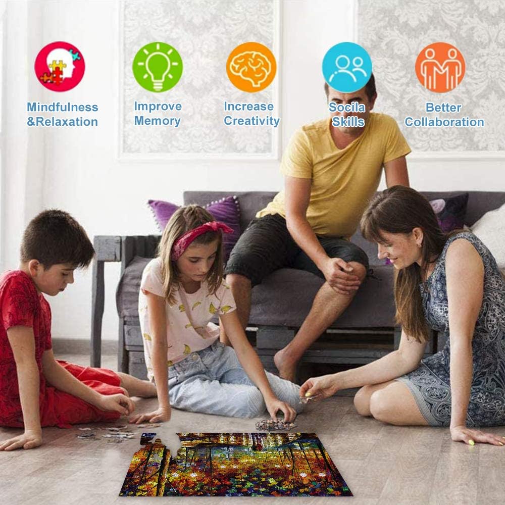 Toreta 1000 Piece Puzzles for Adults,Rainy Night Stroll Jigsaw Puzzles 1000 Pieces,Cool Puzzles for Adults 1000 Piece,Puzzle Games 1000 Piece Puzzle Arts and Crafts for Home Wall Decor 20x30 Inch: Toys & Games