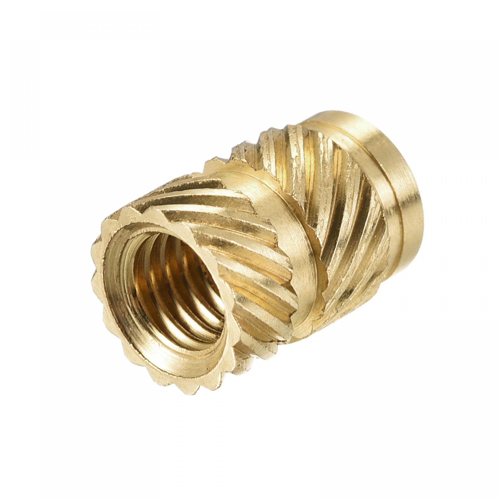 TOP-VIGOR 60Pcs M5 Threaded Knurled Insert Nuts, M5 x 10mm x 7mm OD 3D Printing Brass Nuts, Female Threaded Inserts Brass Heat Set Insert Embedment Nut for 3D Printing