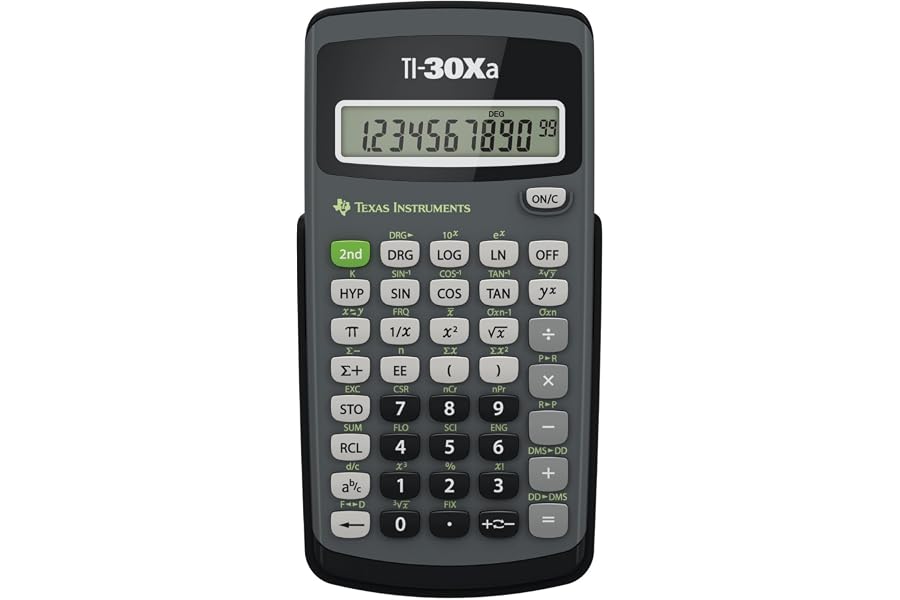 Texas Instruments TI-30Xa Scientific Calculator | Basic, battery-operated; One-line display for general Math and Science