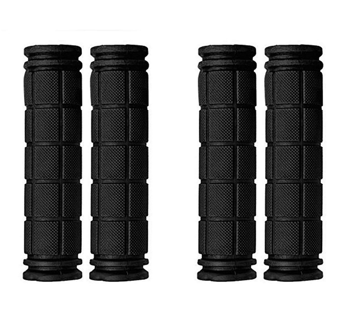 PLATT Bicycle Handle Bar Grips Colorful Rubber Mushroom Grips for BMX/MTB Bikes (Black,2 Pairs)