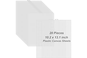 ALISWAT 20 Pieces 7 Count Plastic Canvas Sheets for Embroidery, 10.2 x 13 Inch 7 Mesh Plastic Canvas Sheet, Plastic Mesh, White Eye Mesh for Acrylic Yarn Crafting, Knit Crochet Projects and Make Aquarium