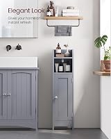 VASAGLE Slim Bathroom Storage Cabinet Dove Grey BBC310P36 20x18x80 cm view 8