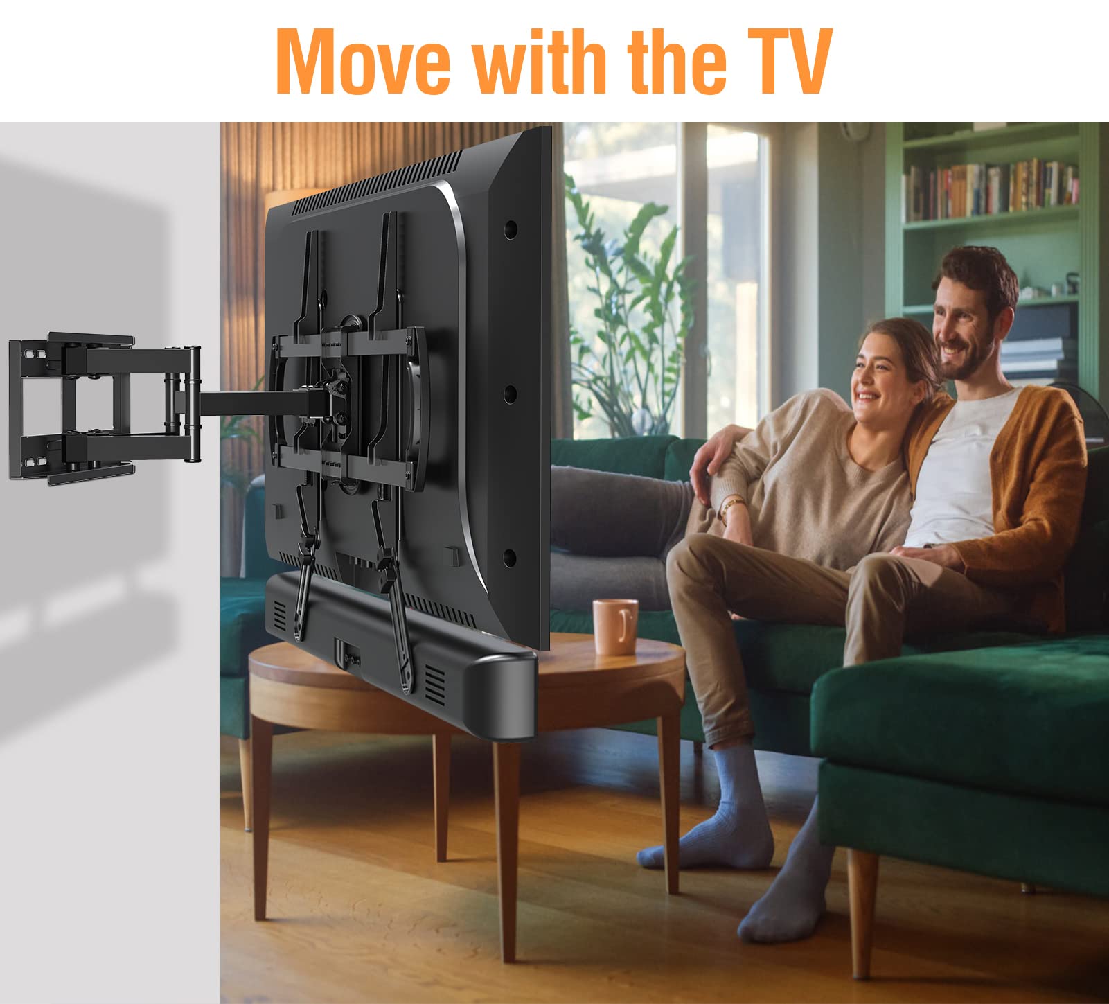 ELIVED Soundbar Mount, Sound Bar TV Bracket, for Mounting Above or Under TV, Fits Most Sound Bars Up to 15 Lbs, Tool-Free Knob Adjustable, for 23-90