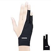 Wacom Drawing Glove, Two-Finger Artist Glove for Drawing Tablet Pen Display, 90% Recycled Material, eco-Friendly, one-Size (1