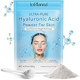 lofuanna Hyaluronic Acid Powder,Pure Hyaluronic Acid Powder for Skin,Water-Soluble DIY Facial Serum for Face Hydration & Moisture | Low Molecular Weight