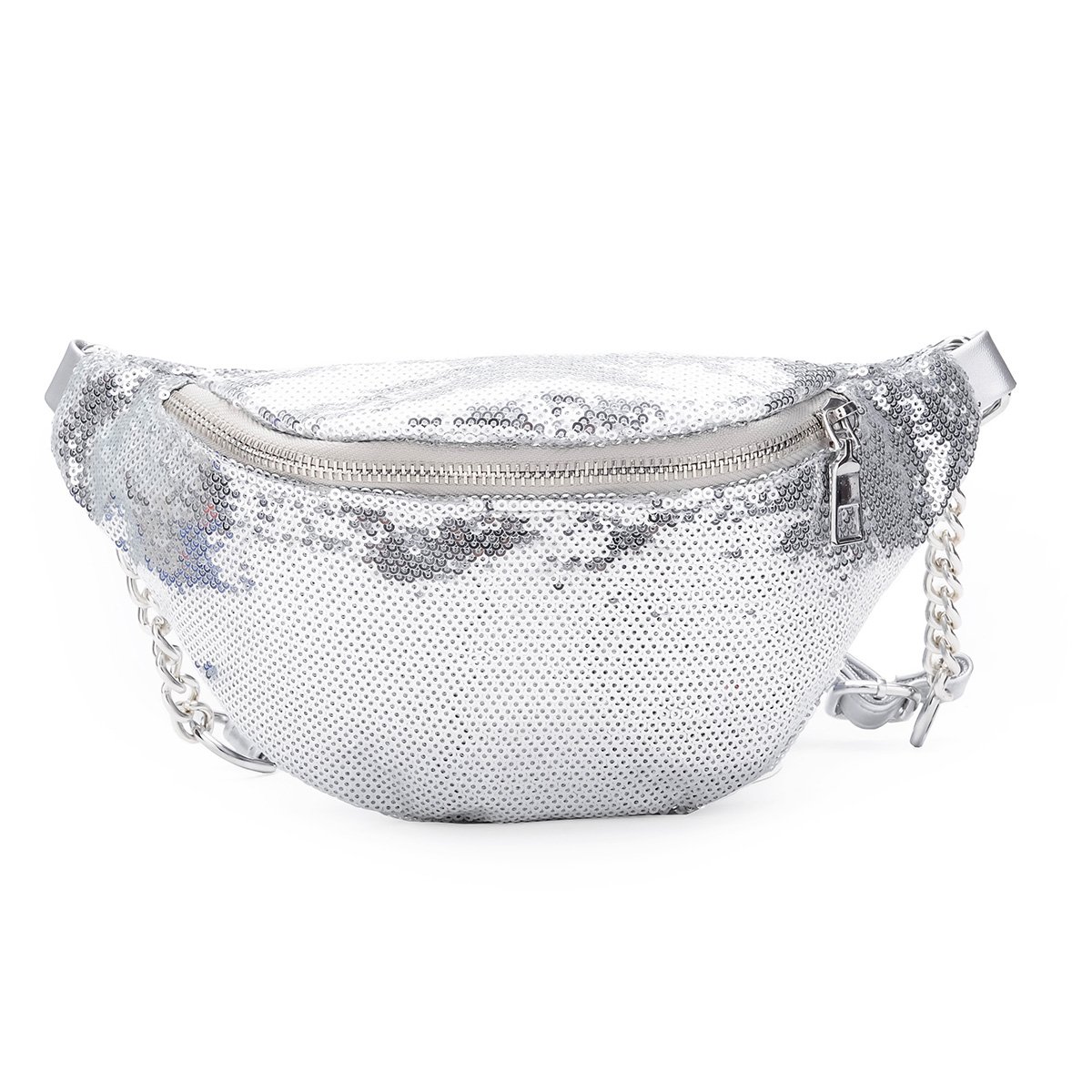 HYSoogut Bum Bag Women's Elegant Belt Bag Halloween Waist Bag Party Shoulder Bags Chest Bag Outwear Bags for Christmas, silver, S