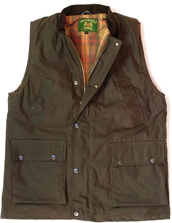 Countrywear New British Made Quilted Wax Gilet Outdoor Bodywarmer Oiled