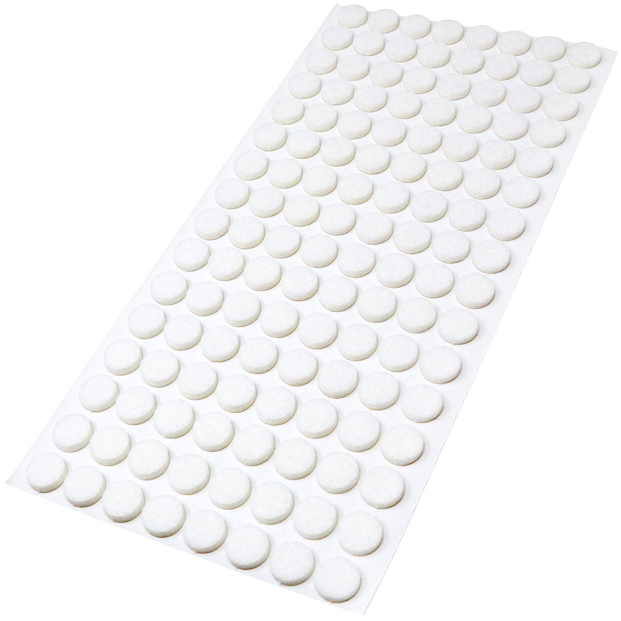 Adsamm® / 128 x self-adhesive felt pads/White/ø 0.47'' (ø 12 mm) / round / 0.138'' / 3.5 mm thick stick-on furniture felt glides/Furniture & Chair Glides