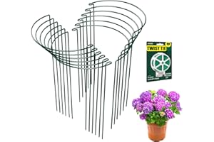 LKSSZS 12 Pack Garden Plant Support Stakes, Half Round Peony Cages and Supports, Metal Garden Support Ring, Border Support for Outdoor Indoor Plants, Peony, Hydrangea,Tomato, Monstera