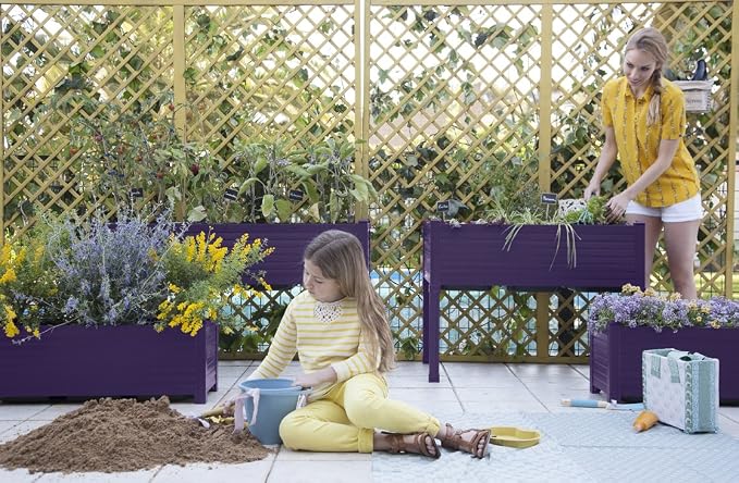 Huerto urbano GREENLAND de 90x60x75 cm. Para terraza/jardín. Color ...
