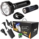 2016 Edition FENIX RC40 6000 Lumen Rechargeable Cree XM-L2 U2 LED Flashlight/ Searchlight, Car / Home charger, Fenix ARB-L3 7800mAh battery with EdisonBright battery sampler bundle
