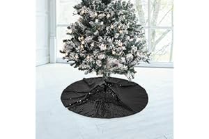 ShinyBeauty Tree Skirt Christmas Tree Skirt 24Inch Tree Skirt Black Party Decorations Y1107