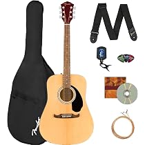 Amazon.com: Fender FA-125 Dreadnought Acoustic Guitar - Natural ...