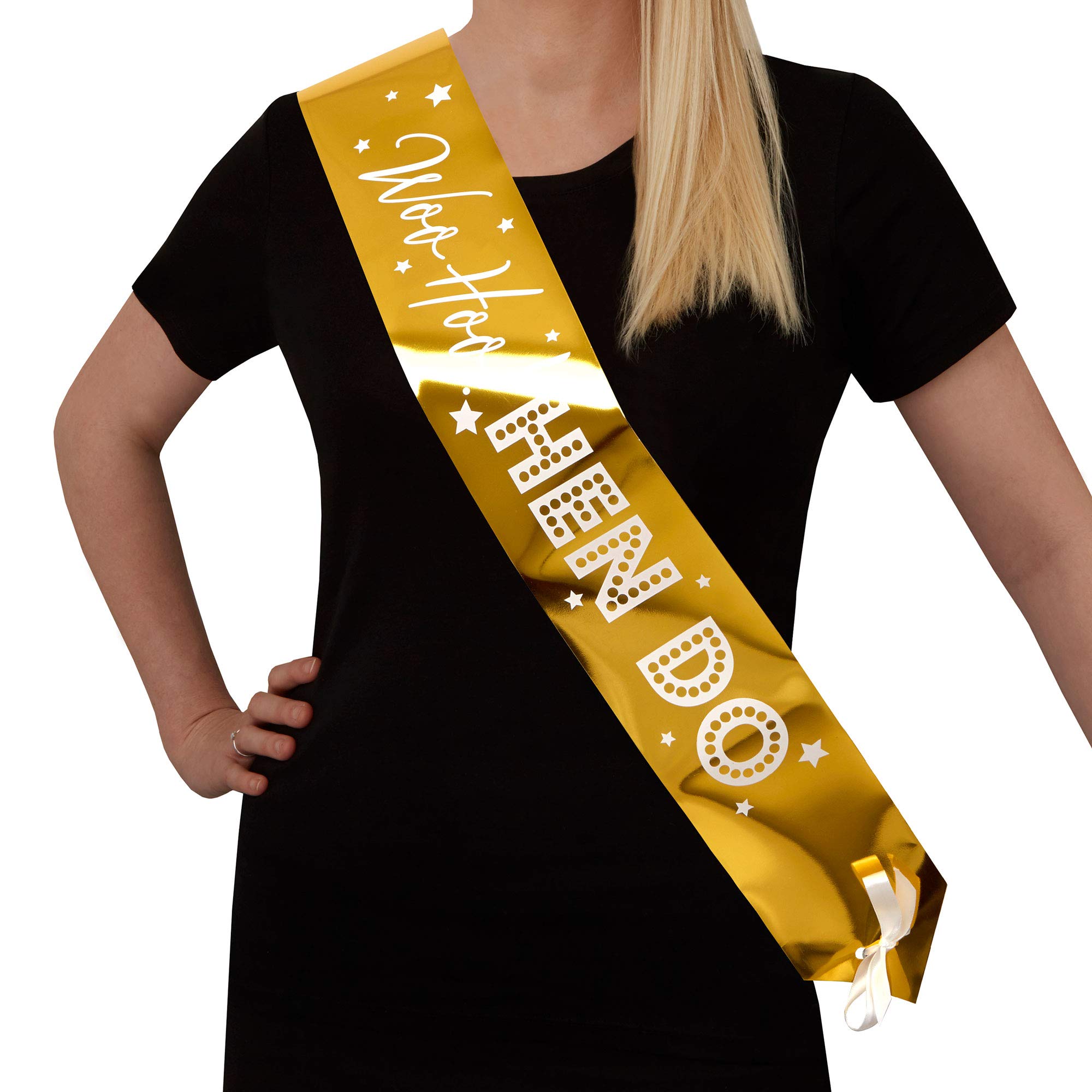 Neviti 776179 Woo Hoo Hen Party Sash-4 Pack, Gold, 159 x 10 x 1.8