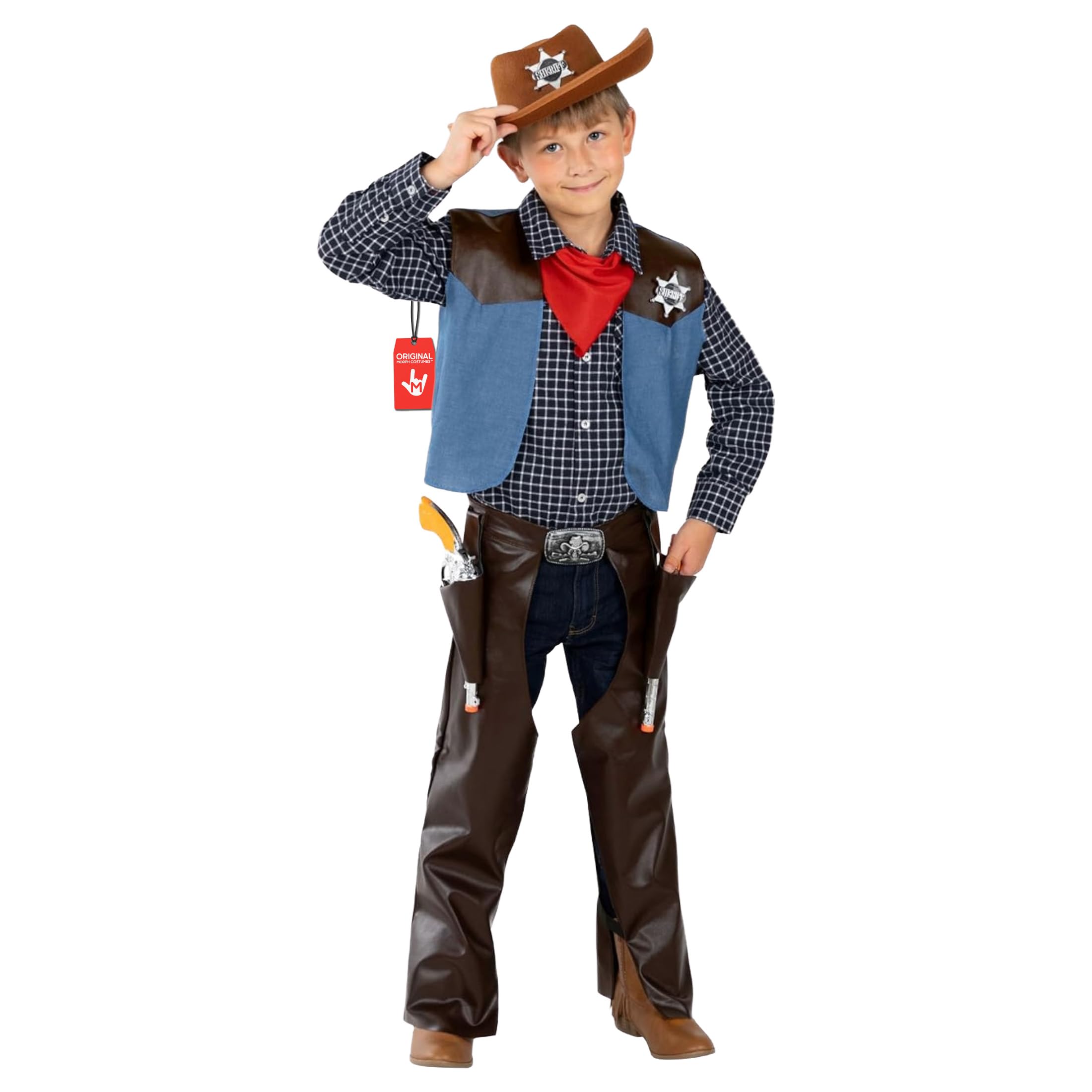 Morph Cowboy Costume for Kids - Boys Wild West Sheriff Outfit - Fancy Dress Cowboy Costume for Parties and Events, Small