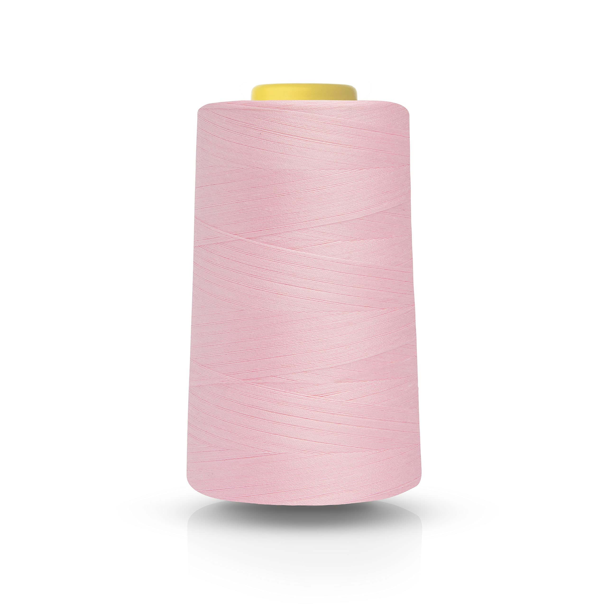 Realm Single Overlocking Sewing Machine Polyester Thread 5000 Yards Cones White Black Natural Navy Red (Pink)