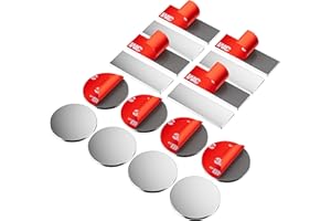 PHIXBEAR 8 Pack (4 Pack Rectangle & 4 Pack Rotundity) Magnetic Cabinet Door Catch, Ultra Thin Cabinet Door Magnets, Adhesive Drawer Magnets to Stay Closed, Stainless Steel Cabinet Latch Easy Install