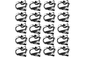 Retevis Volume Adjustable Walkie Talkie Earpiece with Mic, Coil Tube, for RT22 RT68 RT21 H-777 H-777H RT86S, Compatible with Pxton Baofeng BF-T26 Kenwood Two Way Radio, 2 Way Radio Earpiece(20 Pack)