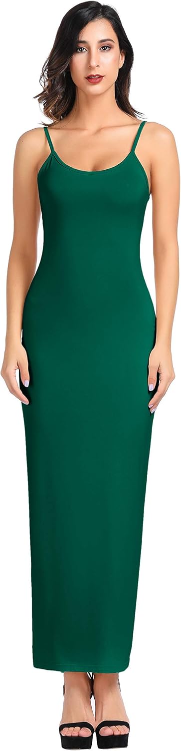 Kate Kasin Women Adjustable Spaghetti Underwear Cami Full Slip Maxi Dress at  Women’s Clothing store