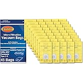 Envirocare Premium Replacement Multi-layer Micro Filtration Vacuum Bags Compatible with Kenmore Canister Vacuums Type C/Q. 5055, 50557 and 50558 Panasonic Type C-5, 45 pack