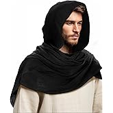 Ultrafun Medieval Renaissance Shawl Scarf Cape Men Women Multifunctional Hooded Cowl Halloween Cosplay Costume Accessories