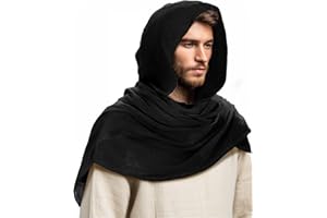 Ultrafun Medieval Renaissance Shawl Scarf Cape Men Women Multifunctional Hooded Cowl Halloween Cosplay Costume Accessories