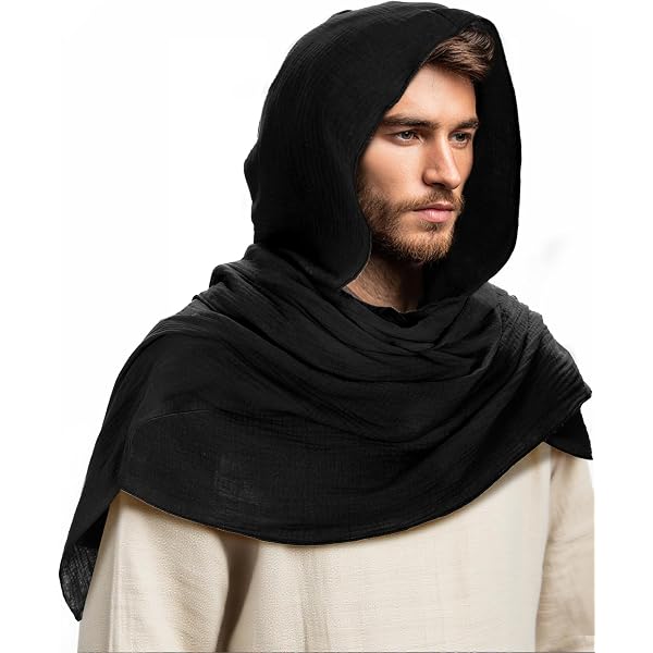 Knight Scarf Linen Medieval Hooded Cape Scarf - Versatile Linen Blend Shawl For ...