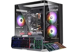 ABYTESPARK Prebuilt Gaming PC Desktop Computer,Intel Core i5 Desktop,Operating at A Frequency of 3.2-3.6 GHz,RX550 Graphics Card with 4GB GDDR5 Video Memory,16GB RAM, 512GB NVME SSD,WiFi5,RGB Fan x4 Windows 11