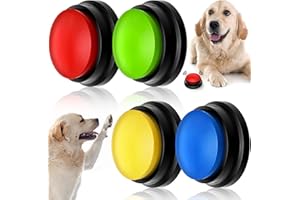 WEEWOODAY Voice Recording Button Dog Buttons for Communication Recordable Dog Talking Buttons Set Dog Voice Command Buttons 30 Second Record and Playback for Dog Cats Pet Training Buzzer 4 Packs (Classic Color)