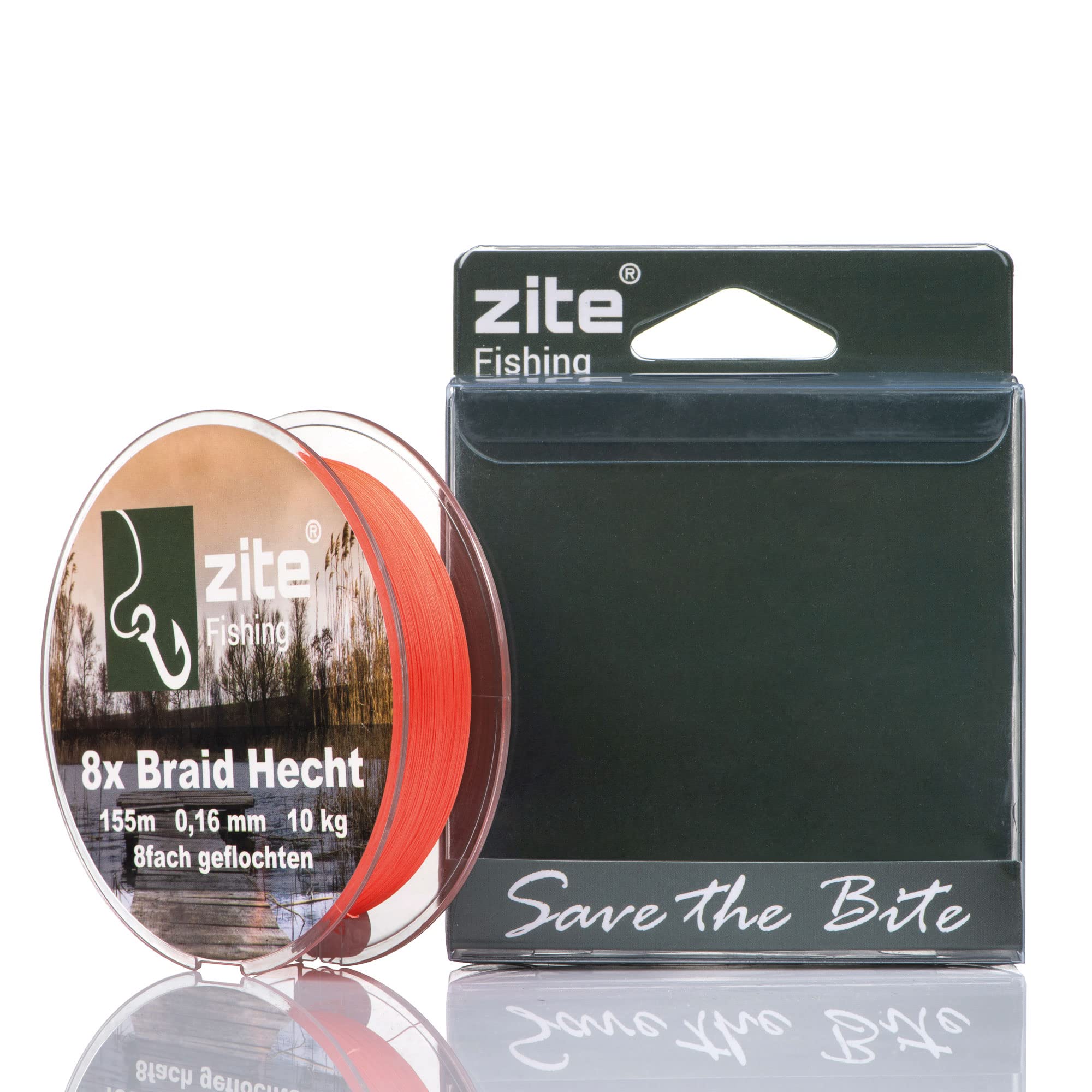 Zite Fishing 8 x Braided Fishing Line - Braided Line 8-Braid Perch Zander Pike Fishing - Round Braided 155 m Orange (Pike)