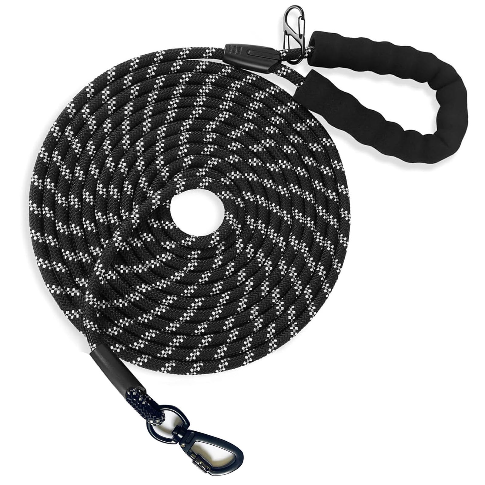 dog Training Leash with Carabiner and Padded Handle, Reflective Durable 10M-20M Long Return System for Small, Medium, and Large Dogs