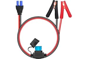 ZHOFONET Câble de démarrage EC5 10 AWG avec pinces de batterie, pinces crocodiles 12 V vers connecteur EC5 pour booster de dé
