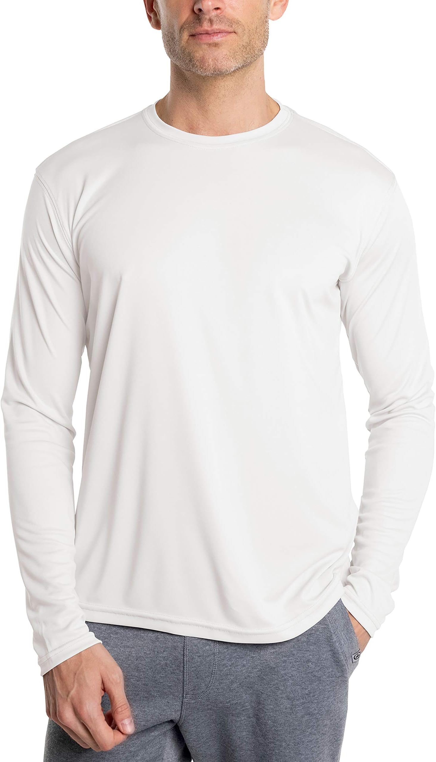 Men's UPF 50+ UV Sun Protection Performance Long Sleeve T-Shirt