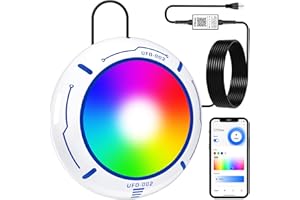 GTBRITER Above Ground Pool Lights with APP Control 20W RGB Dimmable LED Pool Lights with Suction Cups and Built-in Magnets 12V Underwater Pool Light for Above ground Inground Pools IP68 Waterproof 28FT Cord W