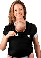 trekki Pocket Wrap Baby Sling Carrier with Front Pocket Black