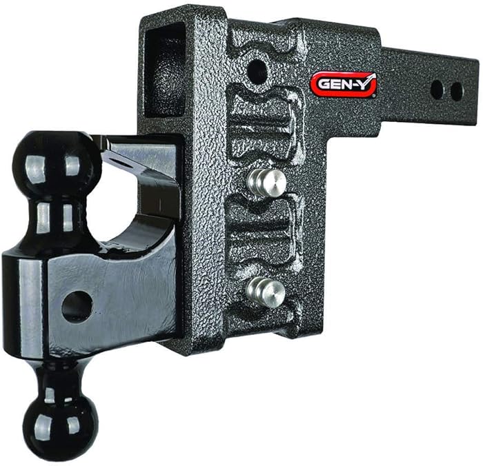 Drop Hitch 2.5" Receiver Class V 21K Towing Hitch GH-623, Combo Includes Dual Hitch Ball, Pintle Lock & 2 Hitch (6" Drop 2.5")