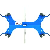 EISCO Double Sided Butterfly Style Burette/Tube Clamp - High Strength Alloy - Spring Loaded Jaws - 7/8" Width Capacity, Holds Burettes up to 100mL - Fits Max 16mm Dia. Rods