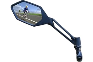 MEACHOW New Scratch Resistant Glass Lens,Handlebar Bike Mirror, Adjustable Safe Rearview Mirror, Bicycle Mirror (Silver Left Side) ME-005LS
