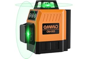 OMMO Laser Level, 8 Lines Self Leveling Alignment Laser Tool for Construction, 150ft Laser Level Beam Tool with One 360° Vertical and One 360° Horizontal Lines, Magnetic Stand and USB Cable Included
