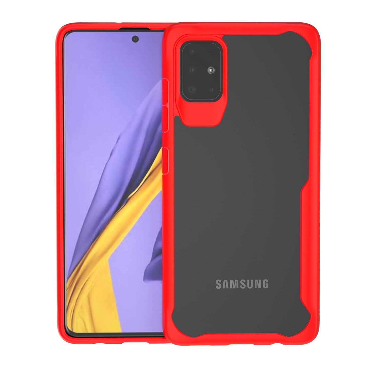 prosper back cover case for (samsung a71, hybrid case red) Red