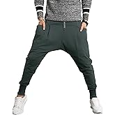 PRIJOUHE Men's Joggers, Sweatpants, Low Crotch Sweats Slim Fit Trousers Harem Hip Hop Pants