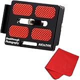 60mm Universal Arca Swiss Quick Release Plate for Tripod Ball Head with Hand-Adjustable Stainless Steel Screw & Removable Rear Stopper by Breakthrough Photography