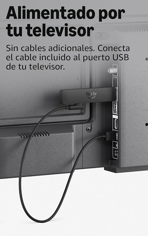 Fire TV Stick HD (última generación), con TV en directo gratuita, mando por voz Alexa, alimentación directa desde tu TV y configuración fácil, encuentra series más rápido con Alexa+