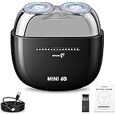 Mini Electric Shavers for Men, Electric Rotary Razor for Men, IPX7 Waterproof Rechargeable Portable Travel Shaver with Slide Touch Form Switch, Cordle