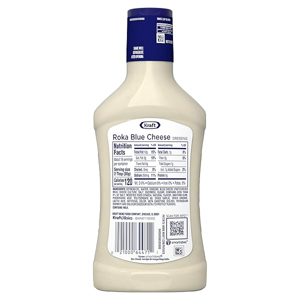 KRAFT ROKA BLUE CHEESE DRESSING, 16 FL OZ BOTTLE