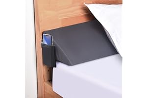 Moavica Twin Size(39"x10"x6") Bed Wedge Pillow Plus for Sleeping,Between Your Headboard and Mattress,Headboard Pillow/Bed Gap Filler/Mattress Wedge Close The Gap (0-8"),（Arched Grey）